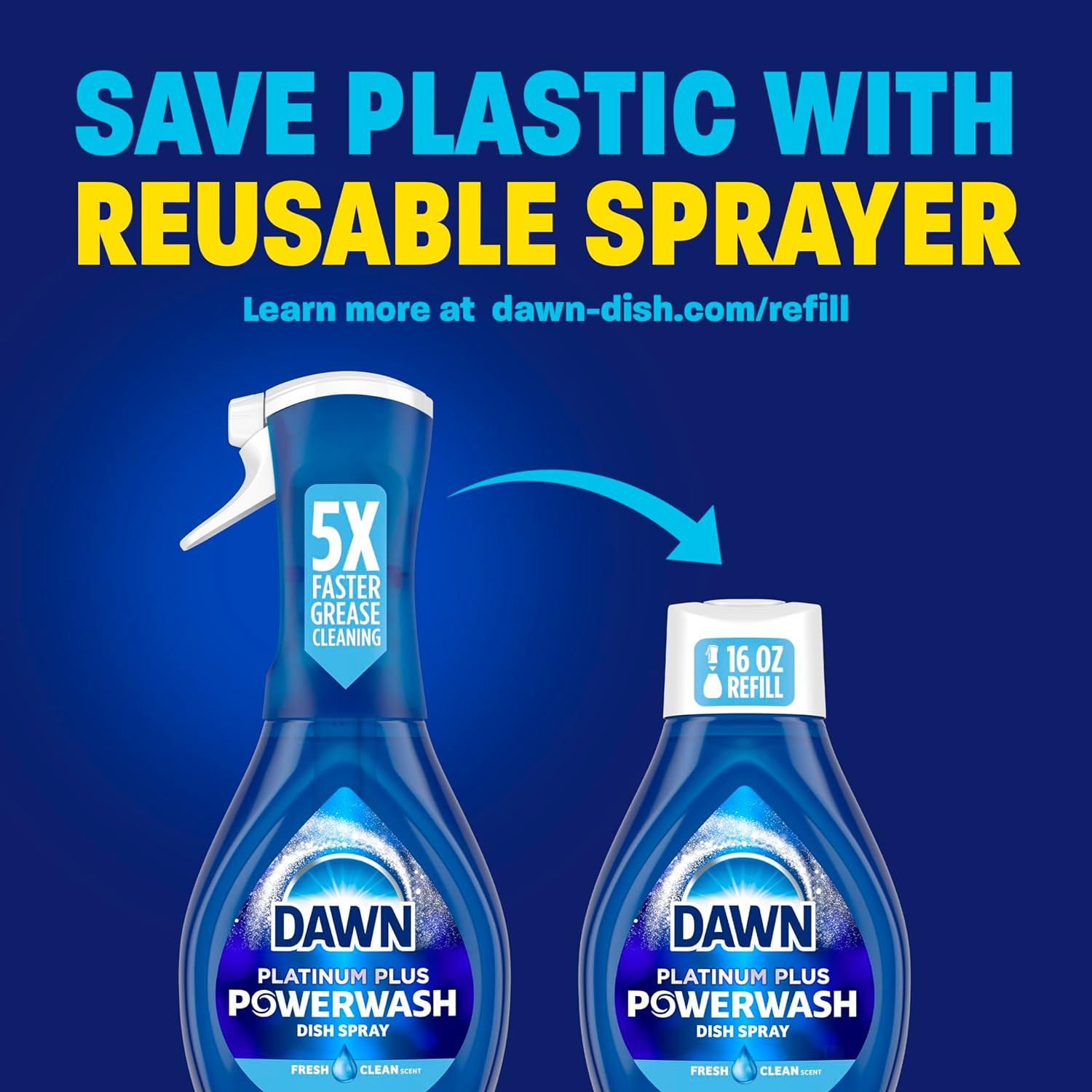 Powerwash Spray, Dish Soap, Dishwashing Liquid, Cleaning Supplies, Fresh, 1 Star