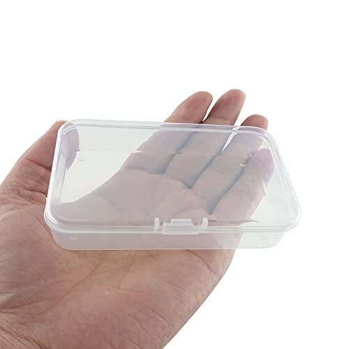 12 Pcs Mini Plastic Storage Containers Box with Lid, 4.5×3.4 Inches Clear