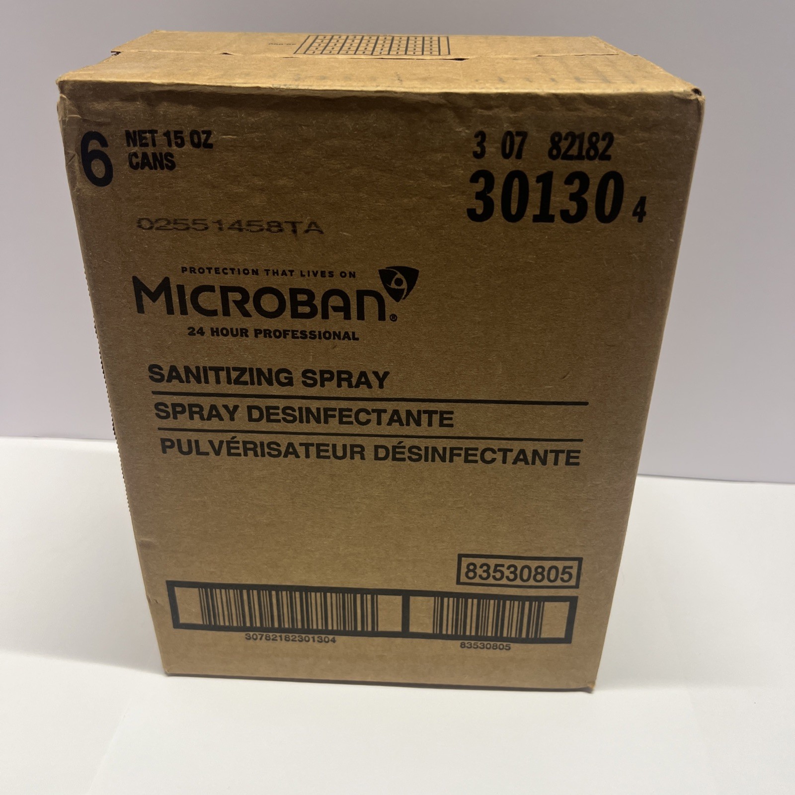 Microban 24 Hr Sanitizing Spray Disinfectant Home or Work Citrus Scent 15oz 6-Pk