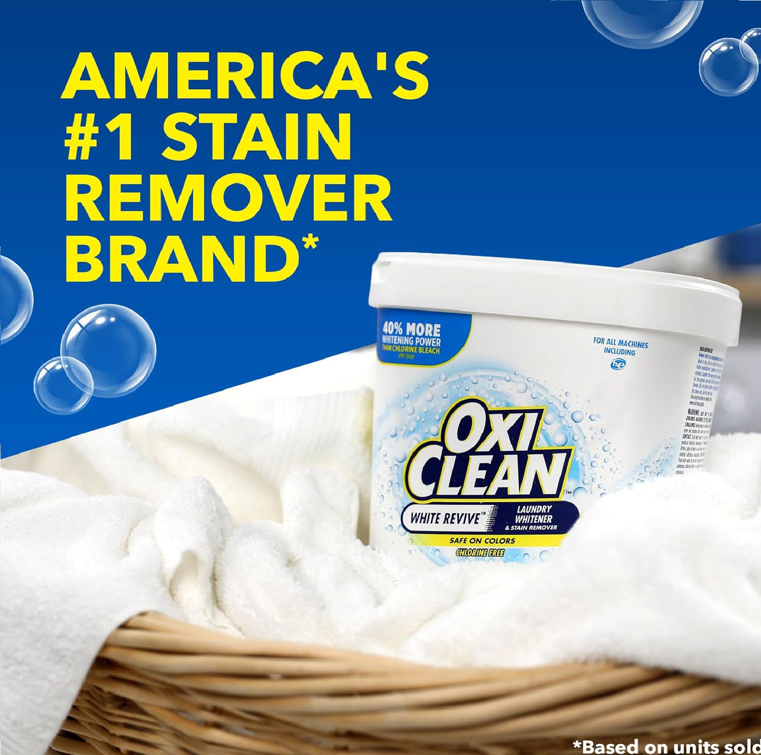 OxiClean White Revive Laundry Whitener and Stain Remover Power Paks, 24 Count