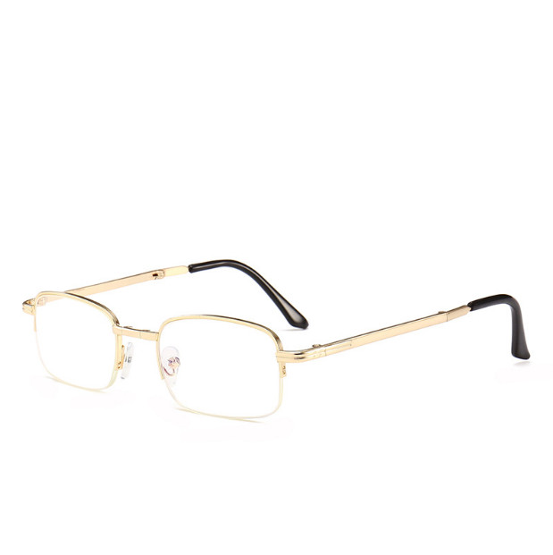 Portable Folding Glasses Mens Anti-Blue Ray Presbyopic Eyeglasses with Case