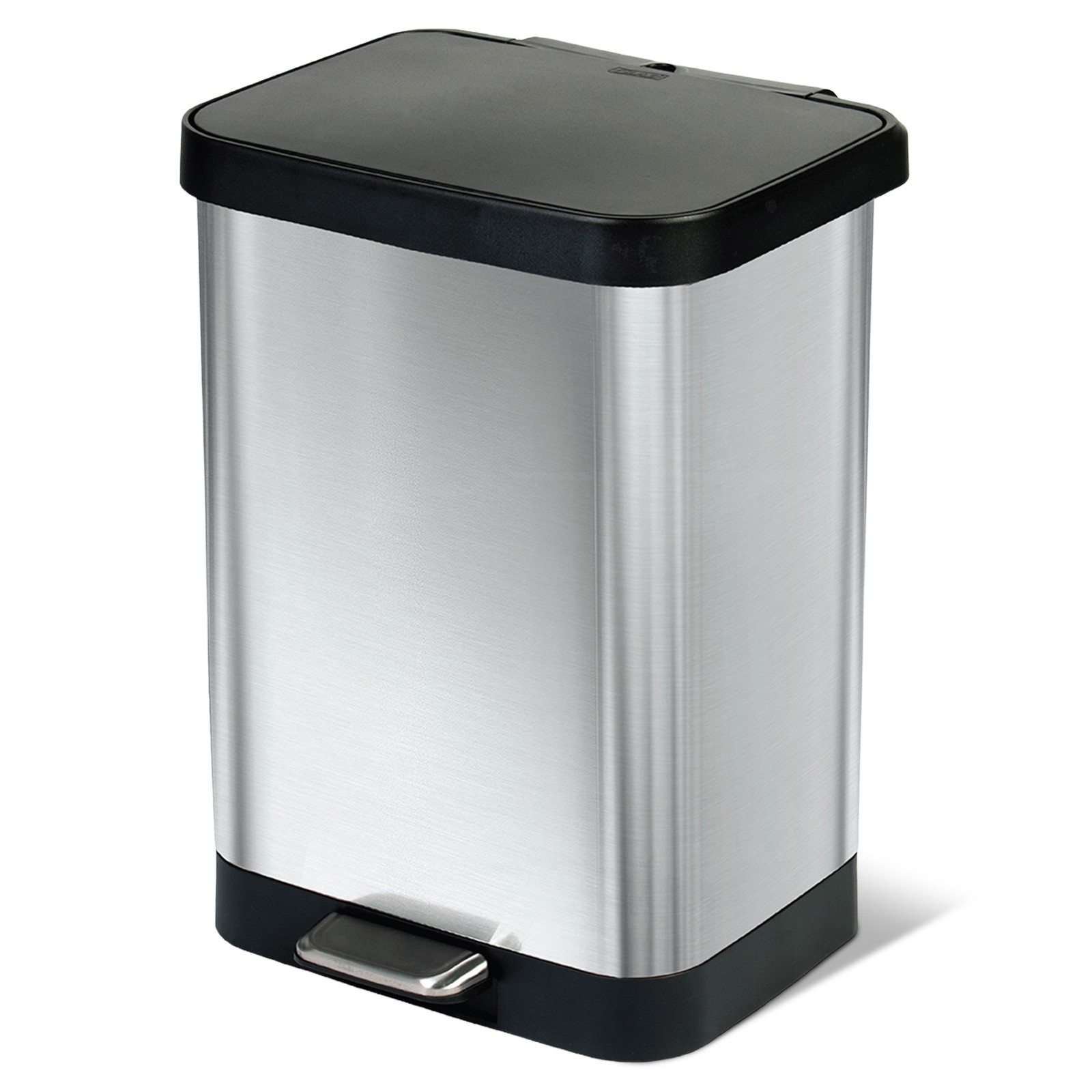 Glad Step Trash Can, Soft Close Lid Bin with Odor Protection, 13 Gal (Used)