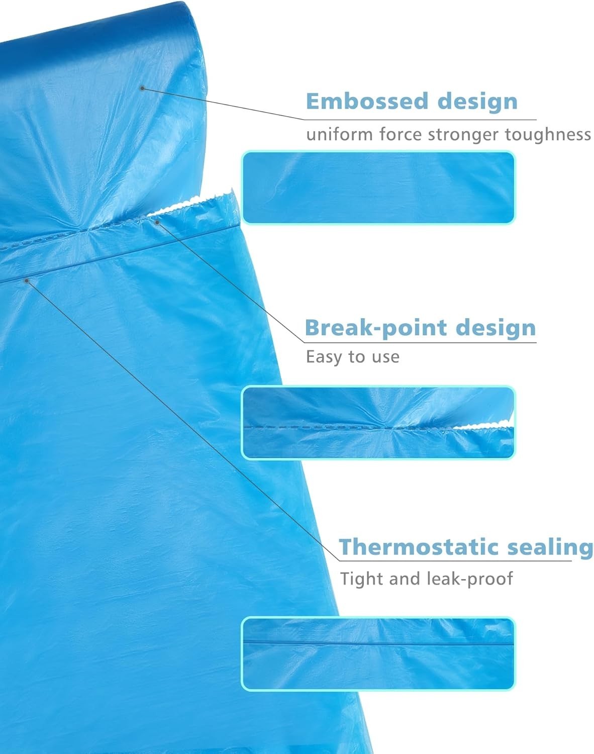 Small Trash Bags 4 Gallon Compostable Biodegradable Leak Proof Blue 100 Count
