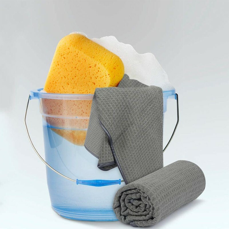 3 Pcs Large Waffle Weave Grey Thirsty Microfiber Drying Towel 16″ x 24″