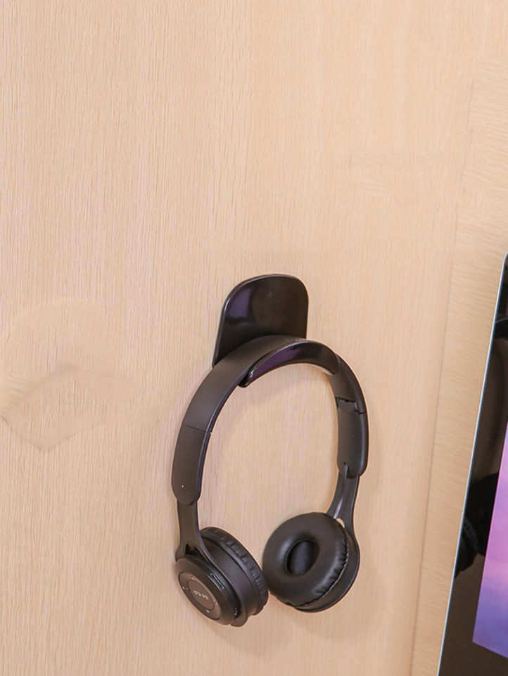 1 pc Wall-Mounted Headphone Hook No-Drill Adhesive Bracket for Earphones