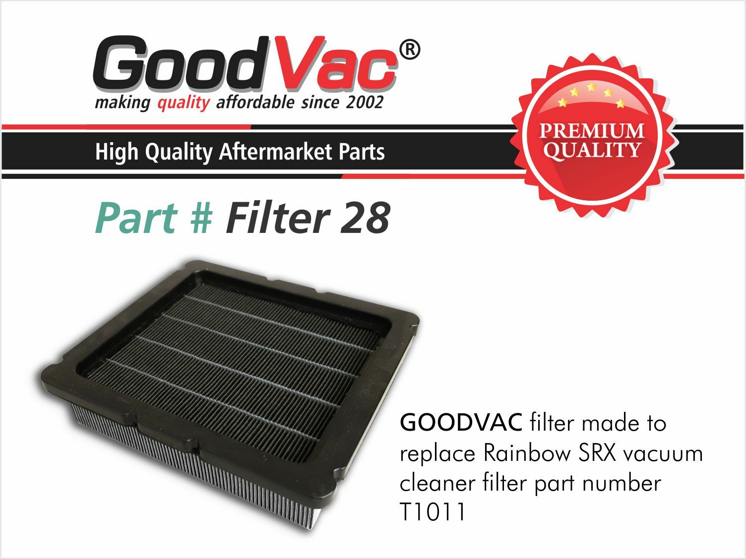 GoodVac Replacement HEPA Filter made to fit Rainbow SRX Vacuum Cleaner (T1011)