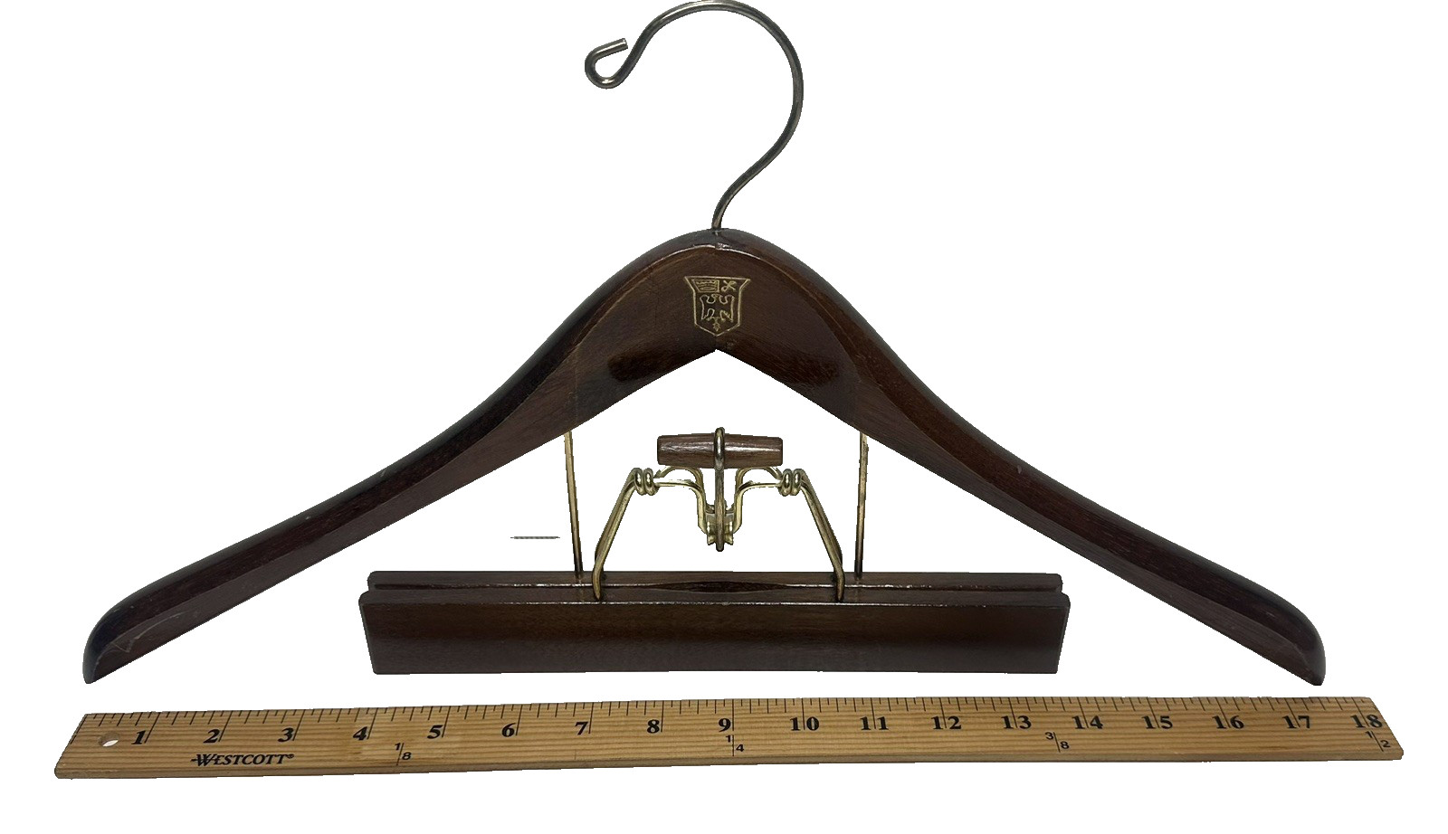 Set of 3 17.5″ Lee/Rowan Deluxe Hard Wood Contour Combination Suit Hangers