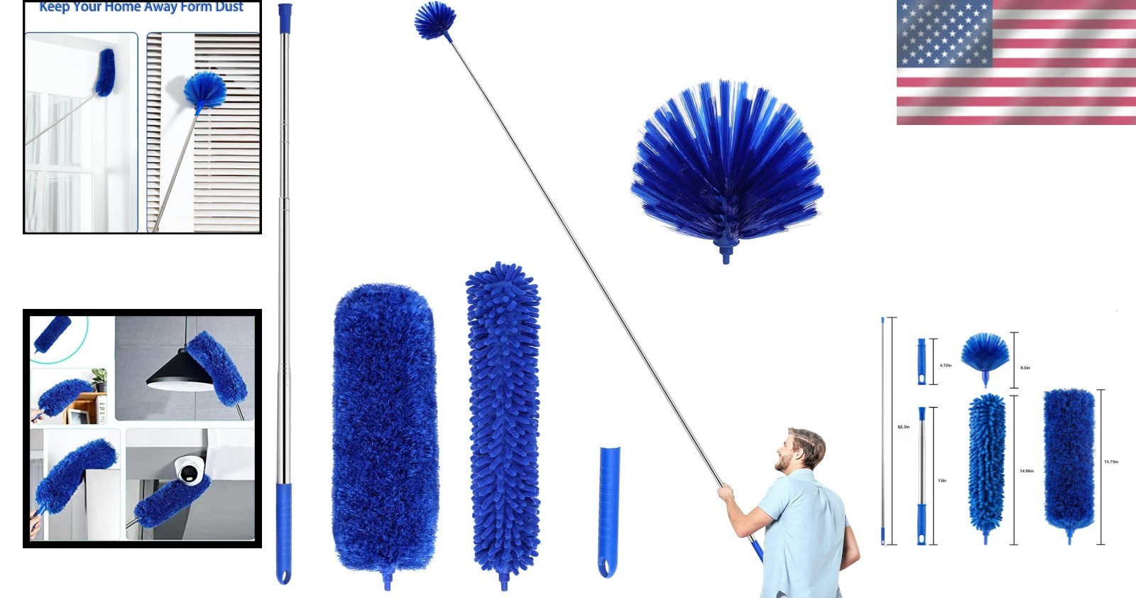 Microfiber Dusters for Cleaning Cobwebs Fans Ceilings Dusters with Extendable…