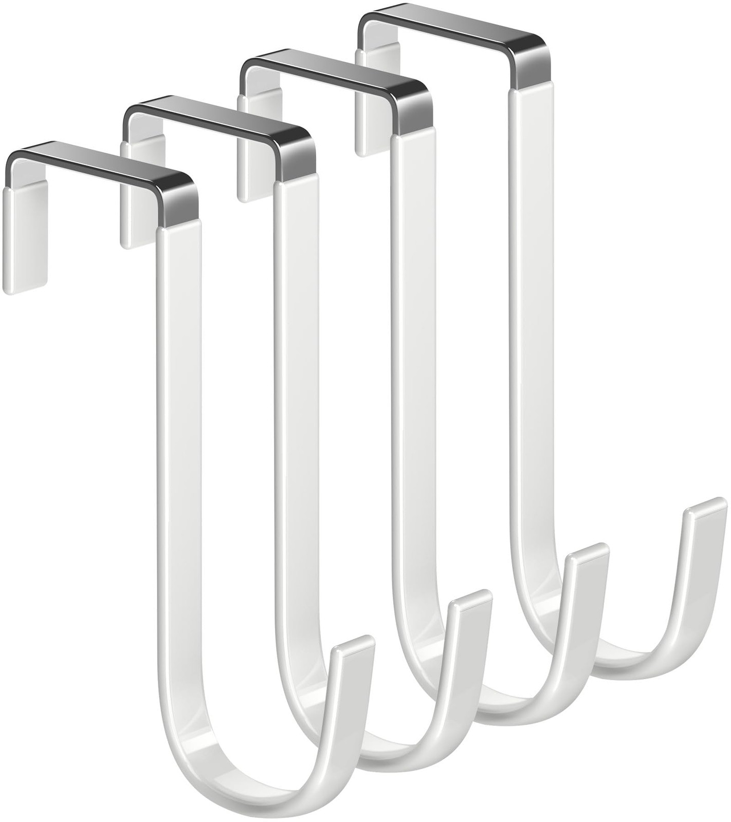 MarsRock Single Over Door Steel Hooks 4 Pack Fit 13/8″ Door 5.5″ White
