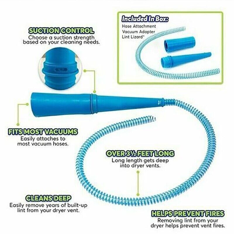 Dryer Vent Cleaner Kit Vacuum Hose Attachment Brush Lint Remover Power Washer US