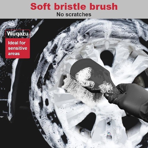 4PCS Compact Wheel & Tire Cleaning Kit – 360° Flexible Synthetic Wool Rim Brush