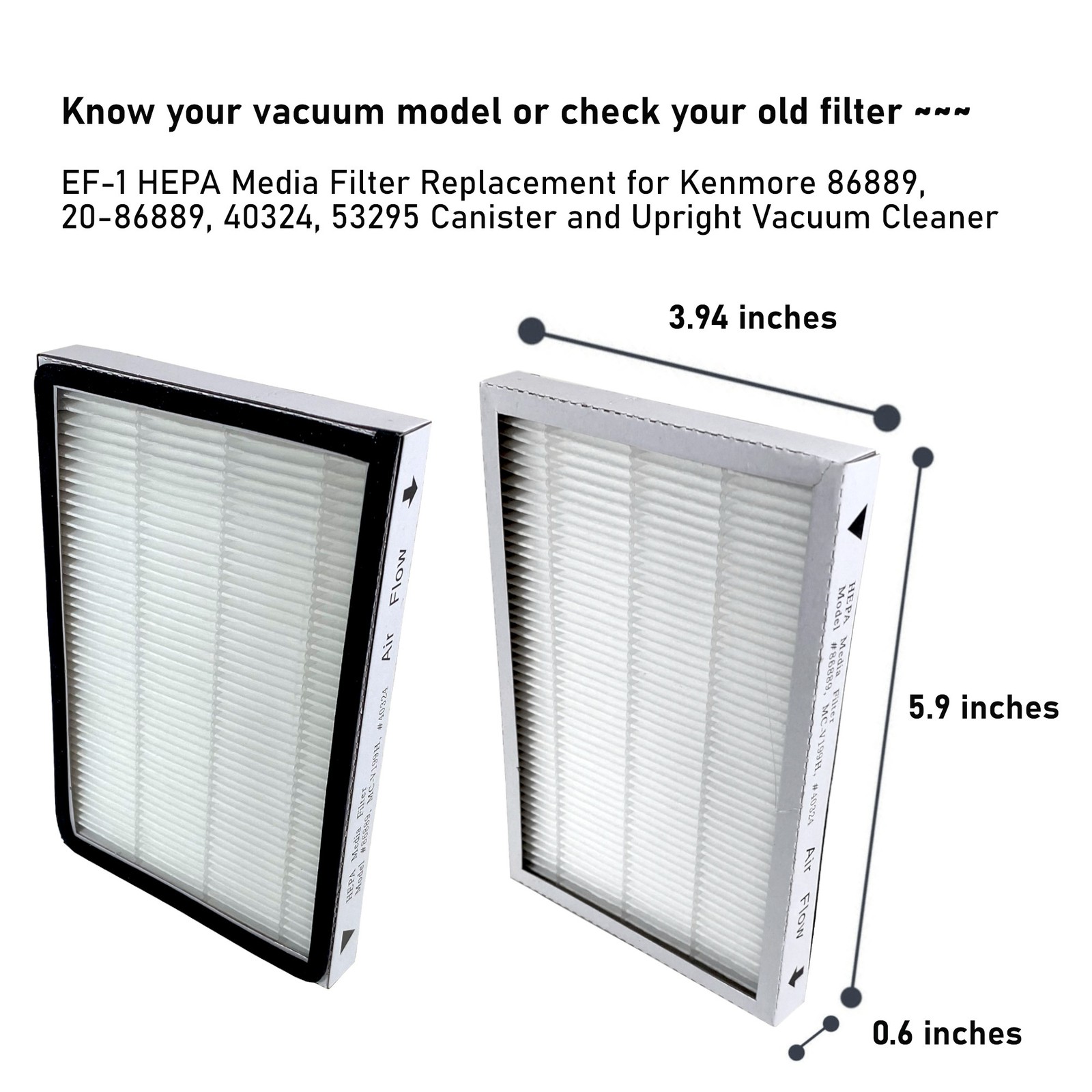 MaximalPower 3PC Filter for Kenmore EF-1 Vac Progressive Canister Upright #86889