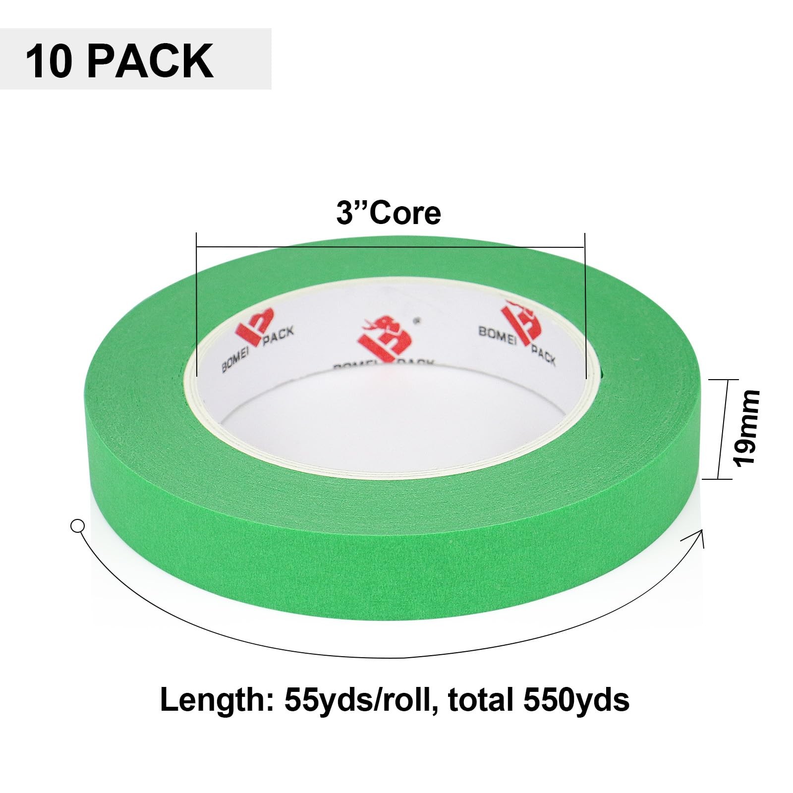 Painters Tape 0.75 Inch – Green Paint Tape 10 Rolls x 0.75 Inch x 55 Yards – …