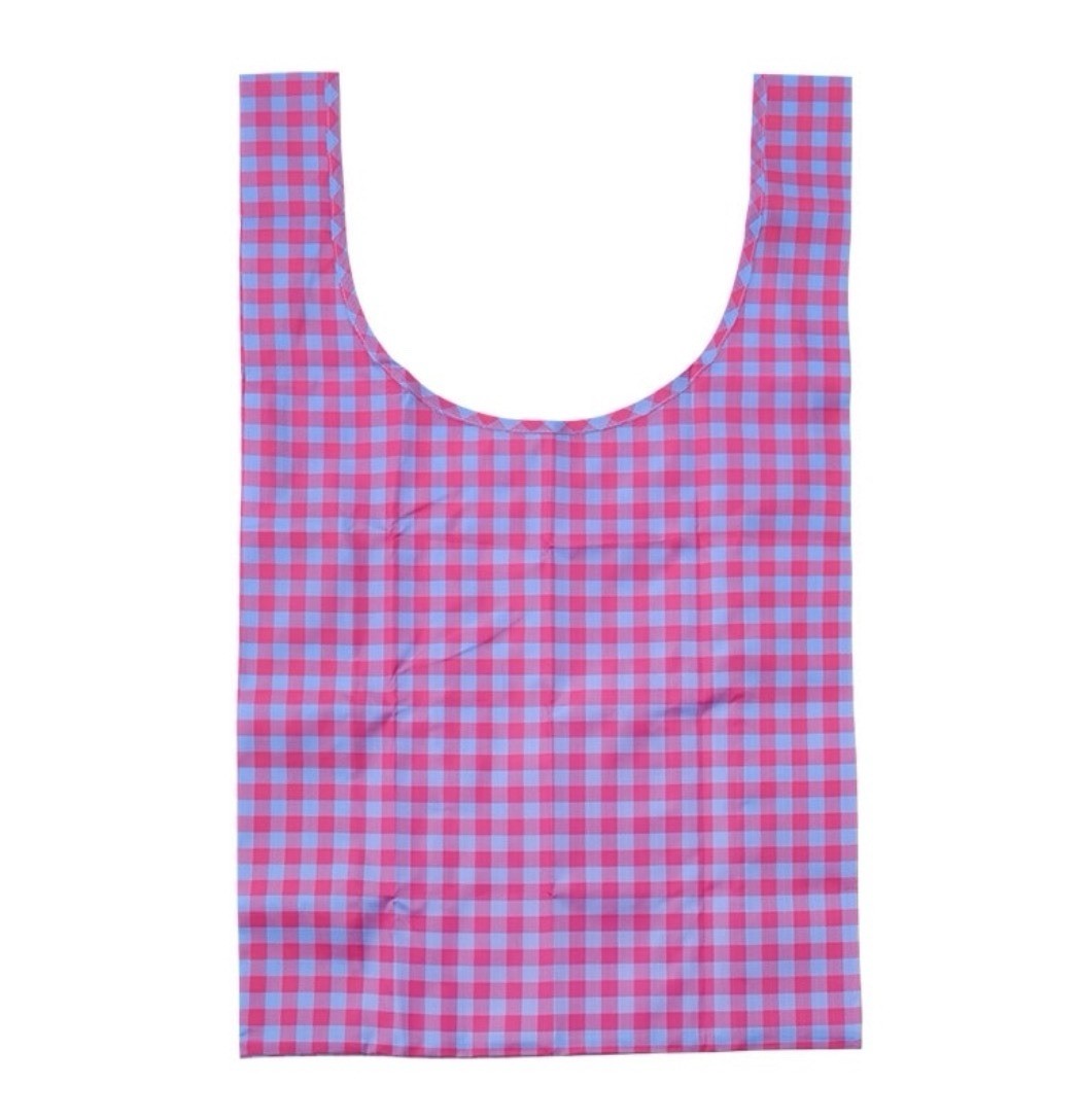 BAGGU Standard Eco Bag PLAZA Exclusive Japan Gingham Check Pink Blue New