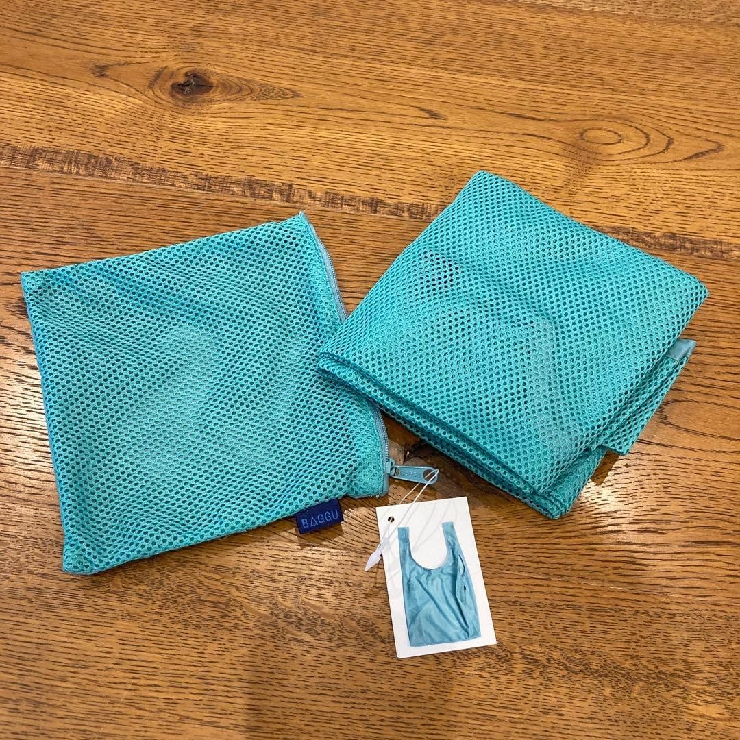 BAGGU Blue Green Emerald Mesh Standard Baggu Reuseable Bag NWT HTF Rare