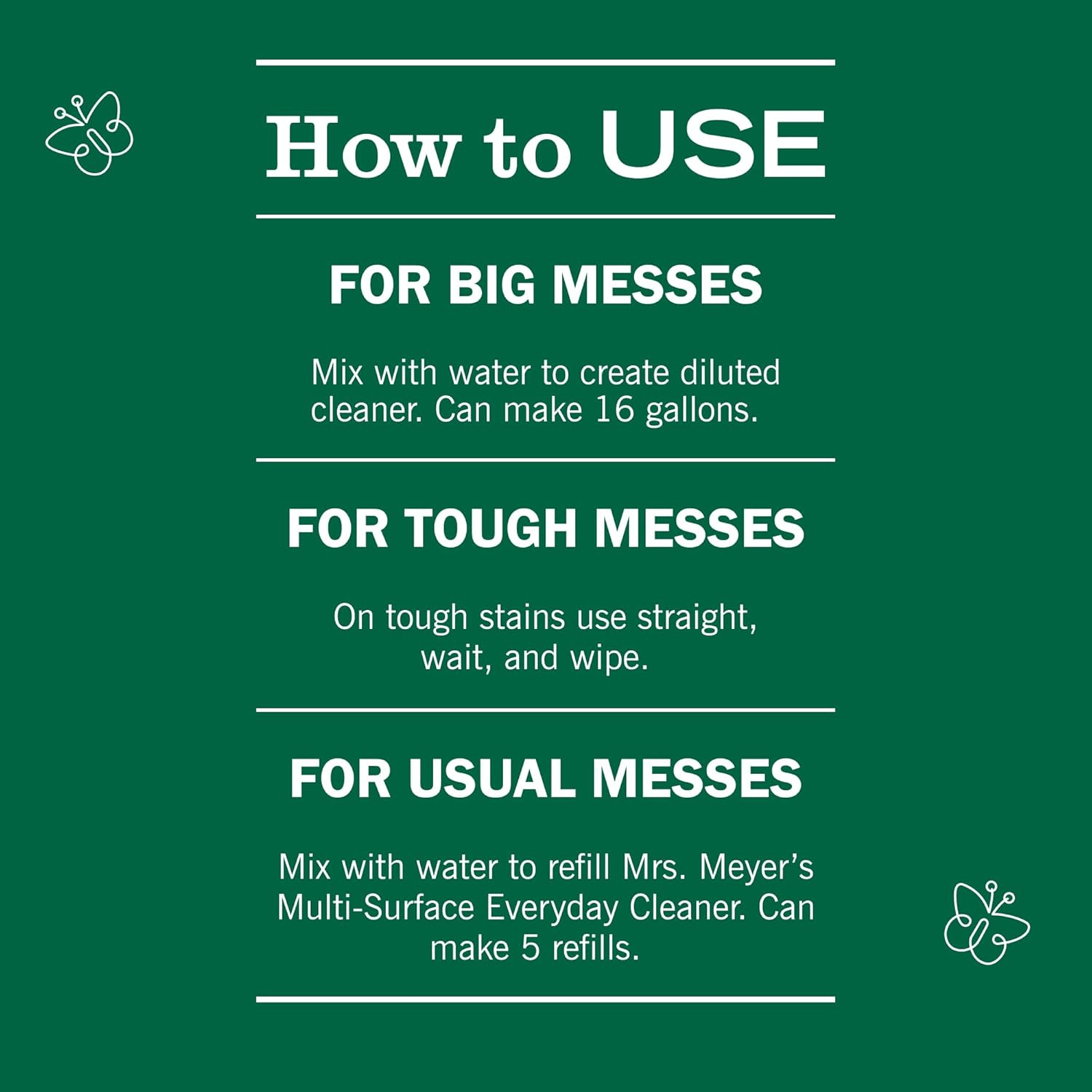 MRS. MEYER’S CLEAN DAY Multi-Surface Cleaner Concentrate, Use to Clean Floors, T