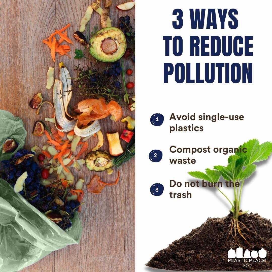 Plasticplace 55-60 Gallon Compostable Trash Bags- Black, Case of 35 Garbage Bags
