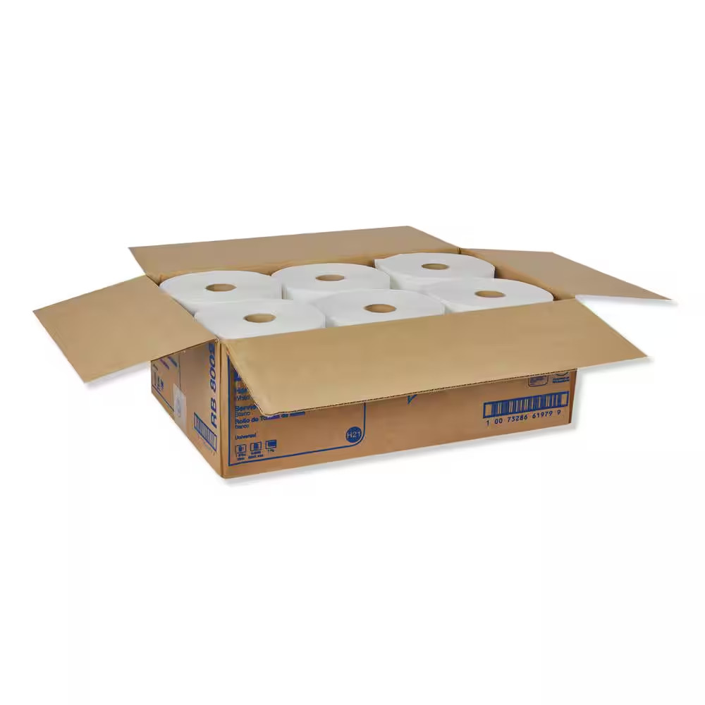 Universal Hardwound Paper Towels, 7.88 In. X 800 Ft., White, 6-Rolls/Carton