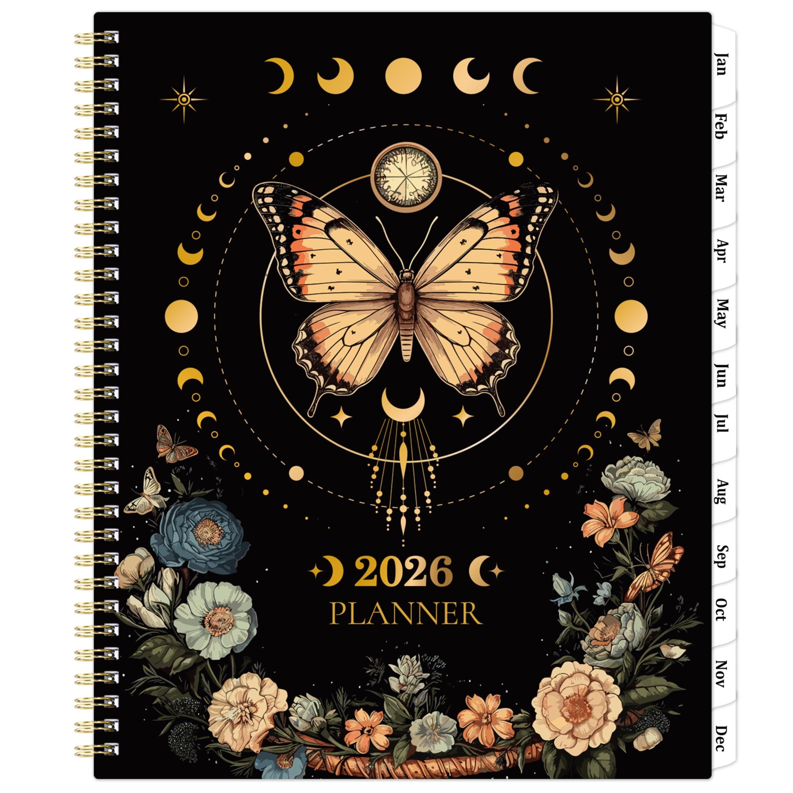 Pinchoco 2026 Daily Weekly Monthly Planner Organizer 8.5in x 11in Black