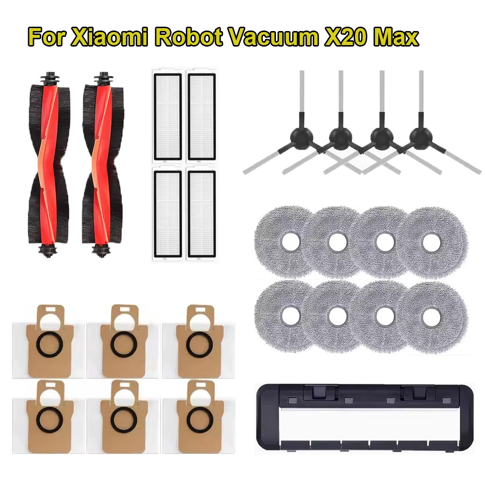 Replacement Kits For Xiaomi Robot Vacuum X20 Max Brushes Filter Mop Cloth Parts