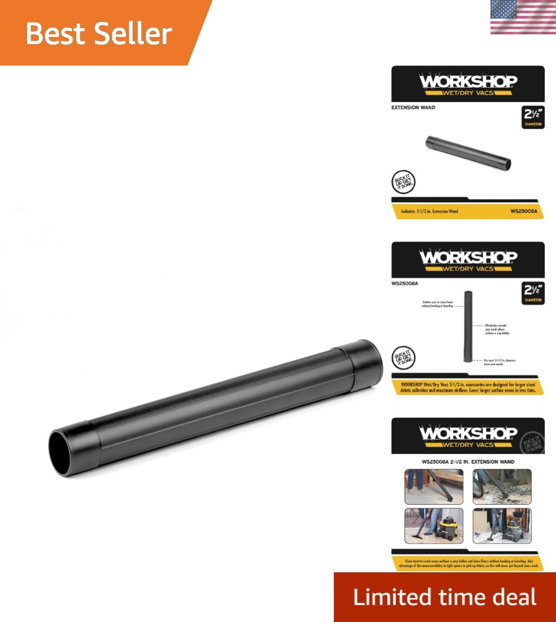 WS25008A 2-1/2-in. Extension Wand Vacuum Attachment