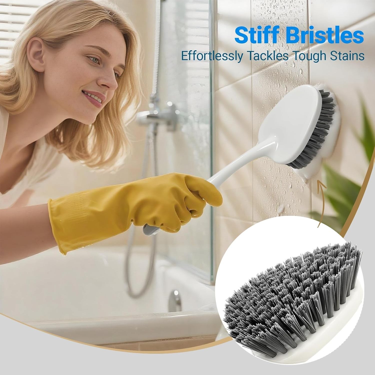2 Pack Heavy Duty Scrub Brush Set with Hard Bristle, Cleaning Brush Designed …