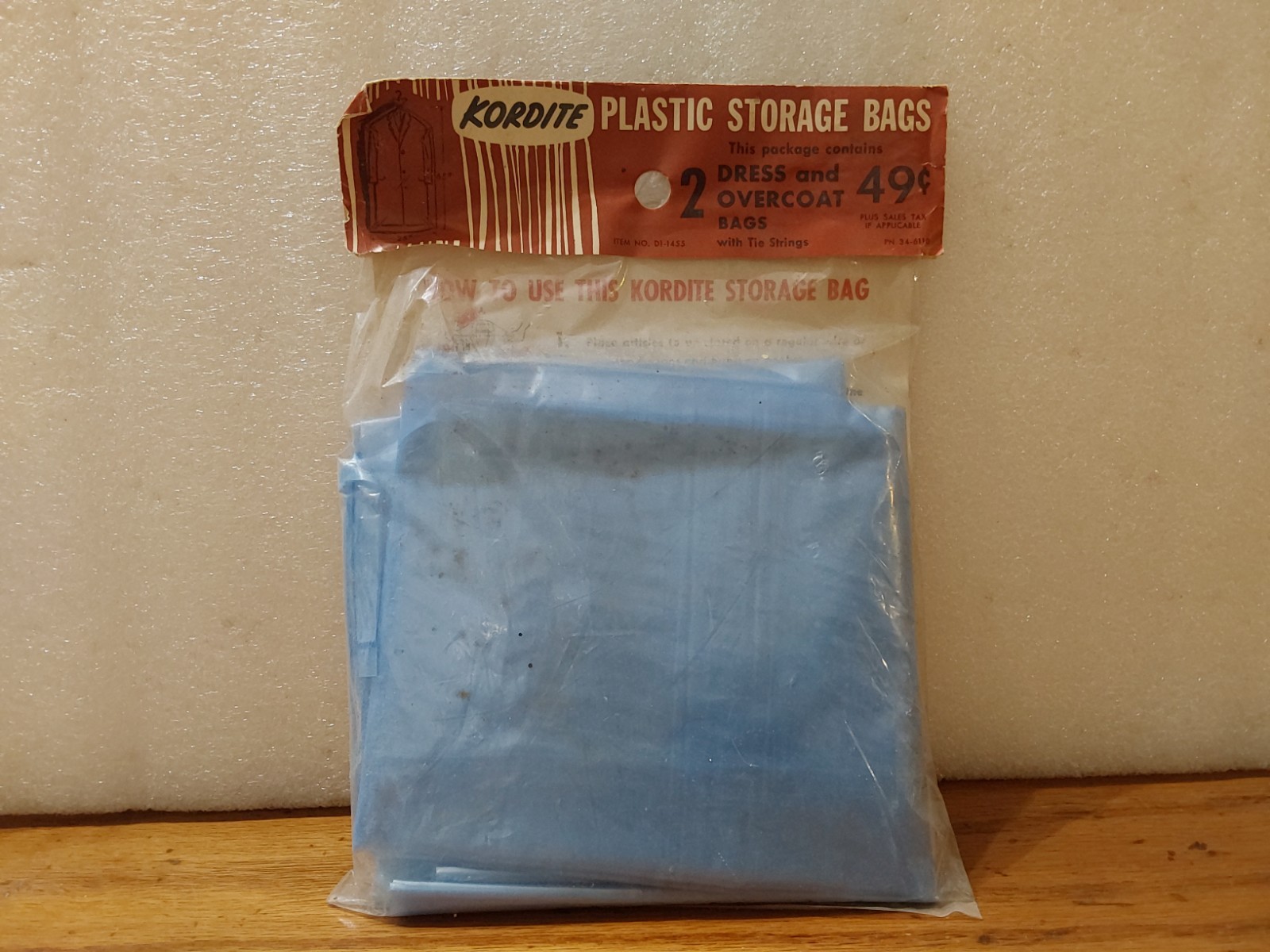 Kordite Cedarized Plastic Storage Bags w Tie Strings 1960s Dress Overcoat 2pc
