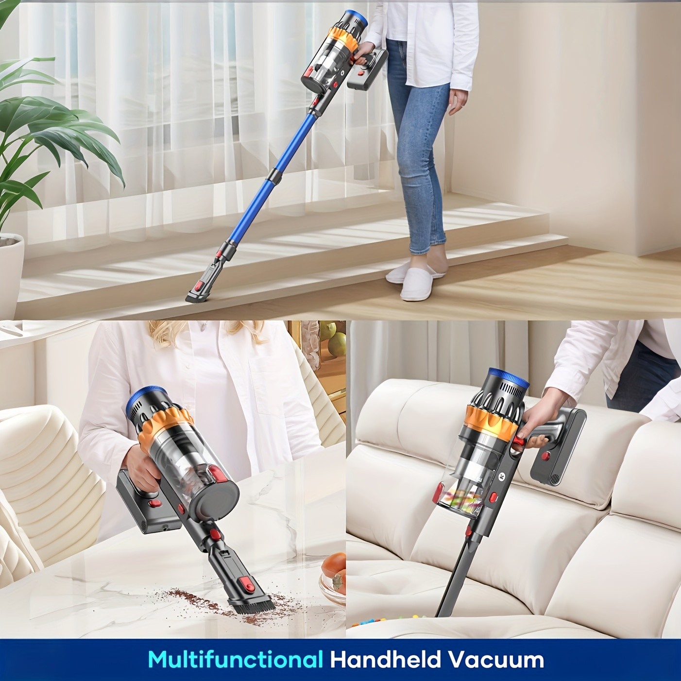 V28 Cordless Vacuum Cleaner Brushless Motor 45kpa 550W 65min Runtime Rechargeble