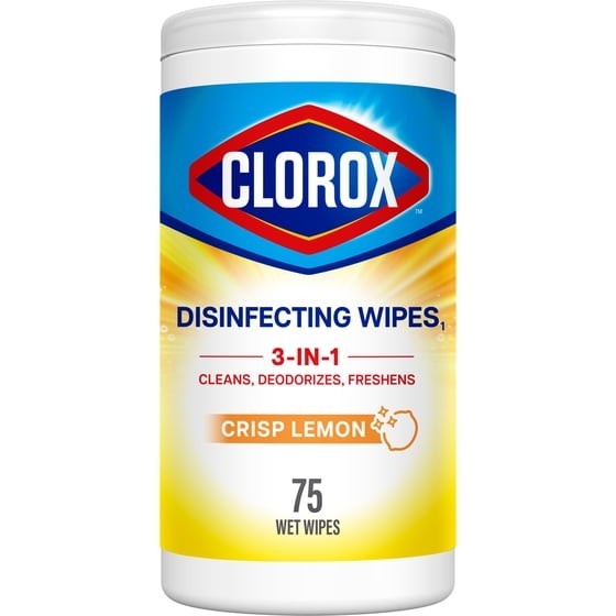 Disinfecting Wipes Bleach Free Crisp Lemon, Multi-Surface Cleaning, 75 Count