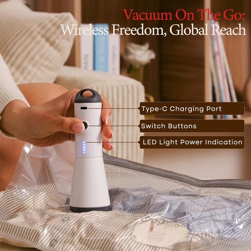 Cordless 2026 Travel Vacuum Bag Set with Rechargeable Air Pump 15 Pack
