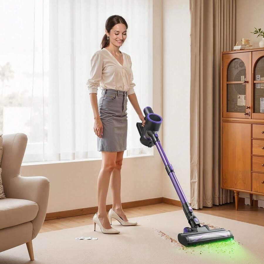 Cordless Stick Vacuum Cleaner 25KPA Suction 35min Runtime For Pet Hair