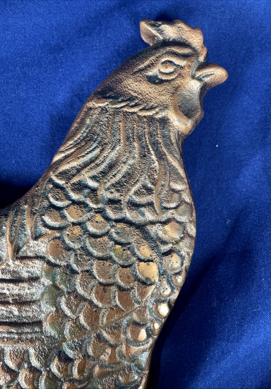 Metal Copper Colored Rooster Key Towel Hanger
