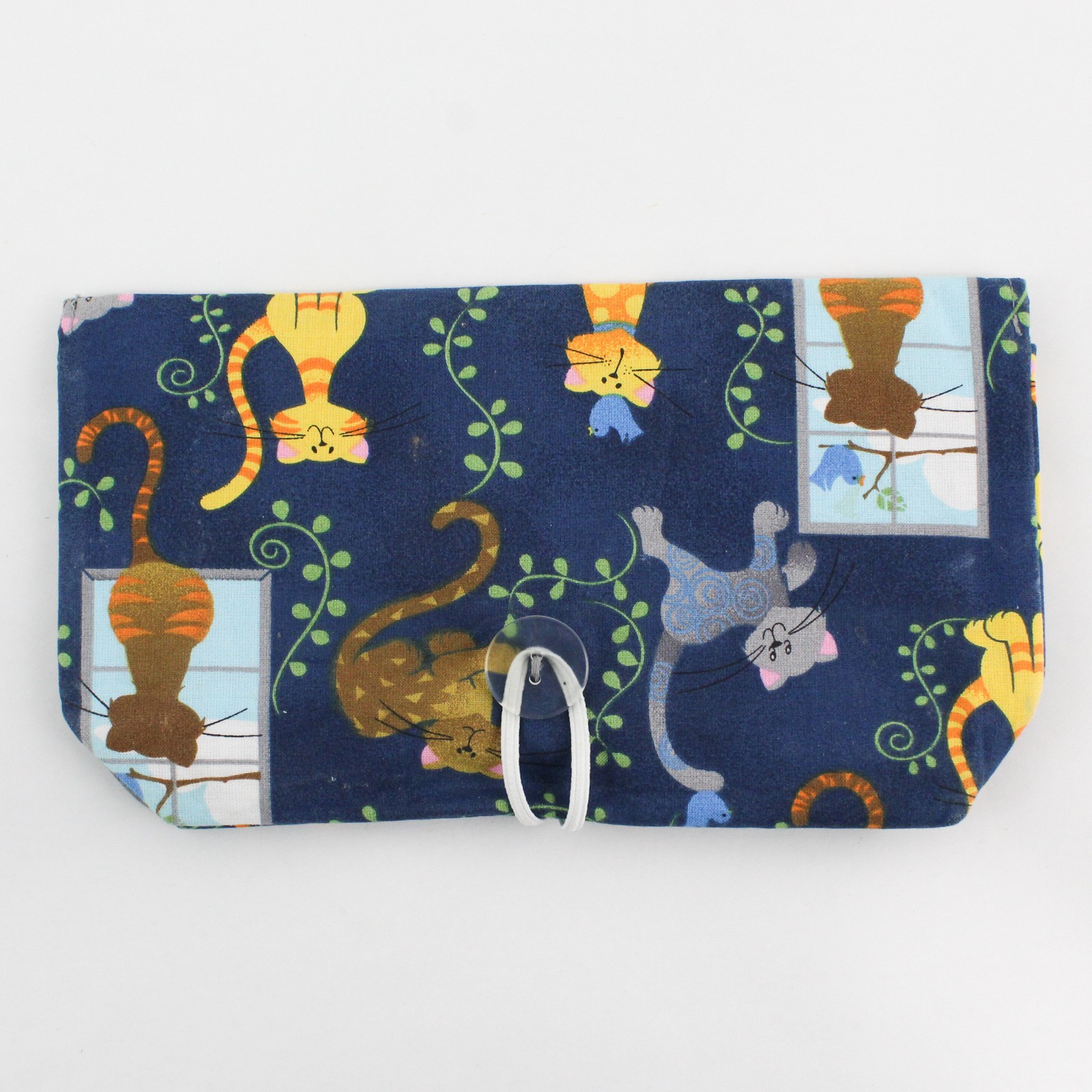 Fabric Coupon Organizer Caddy Cats Kitty Print Button Closure Compact