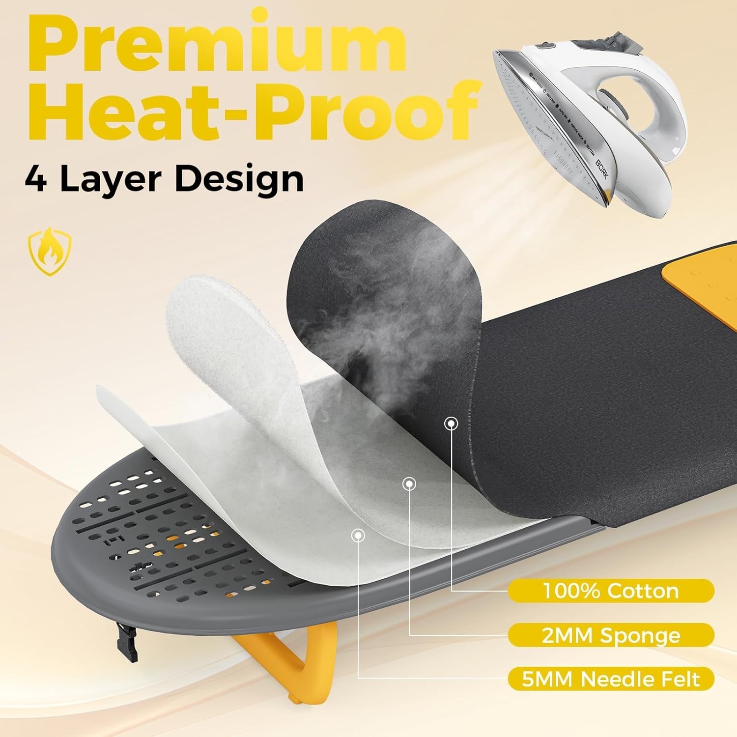 Compact & Foldable Ironing Board with Heat-Resistant Mat – Space-Saving Solution