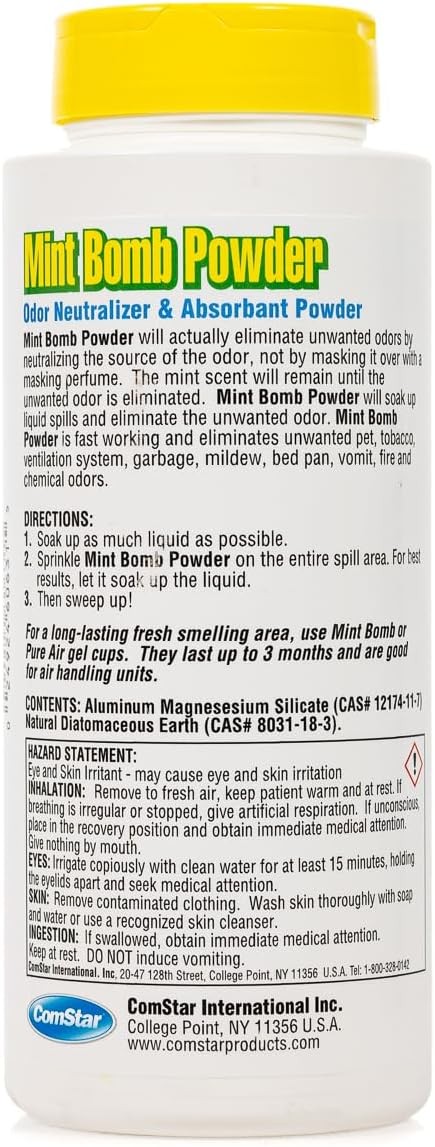 ComStar Mint Bomb Powder 1 lb Absorbent Odor Neutralizer for Homes & Vehicles