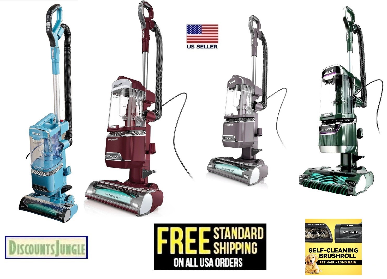 Shark Detect Lift-Away Upright Vacuum Pet-pro PowerFins Self-Cleaning Brushroll
