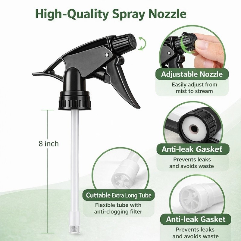 3 Pcs Plastic Trigger Spray Bottle 16 OZ Heavy Duty Chemical Resistant Sprayer