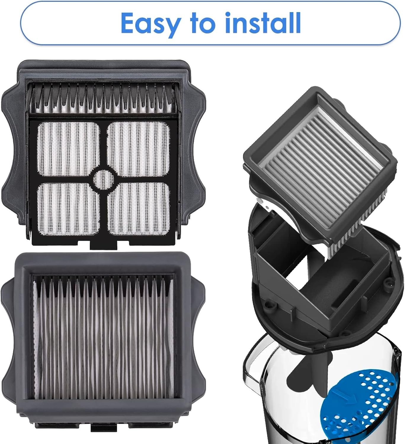 8x HEPA Filter Replacement for Tineco iFloor 3/Floor One S3/S5 Pro – Easy Ins…