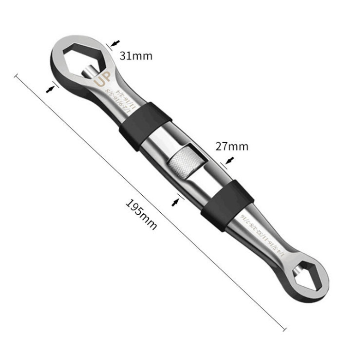 Universal Wrench 23 In 1 Wrench Ratchets Adjustable Spanner 7-19mm Hand Tool