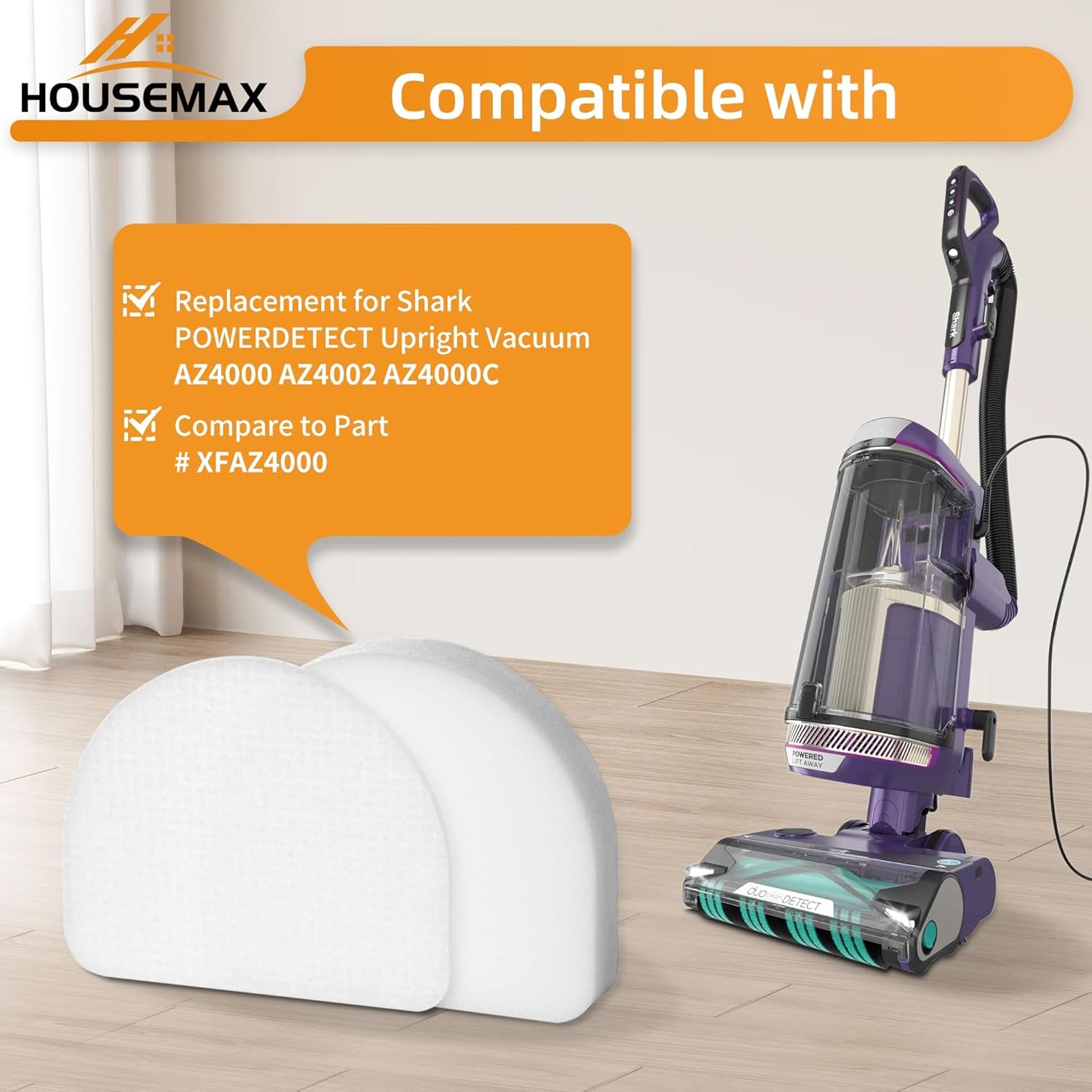 AZ4002 Filters for Shark Powerdetect Upright Vacuum Cleaner AZ4000 AZ4002