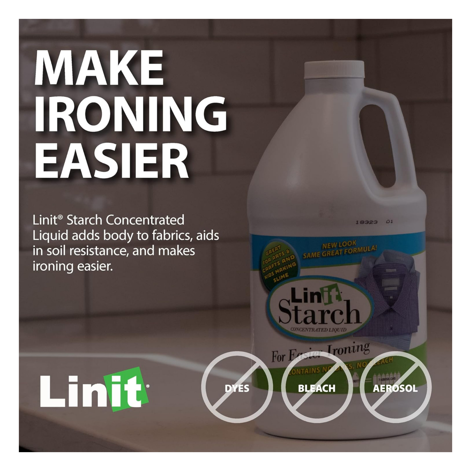 Linit Starch Crisp Finish 64 Oz Liquid Starch Ironing Crafts Slime – Free Ship