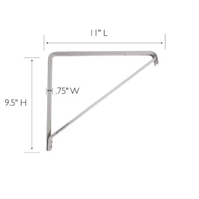 Design House 3-Pack 11-in W x 9.4-in H x 0.88-in D Steel Shelf Bracket