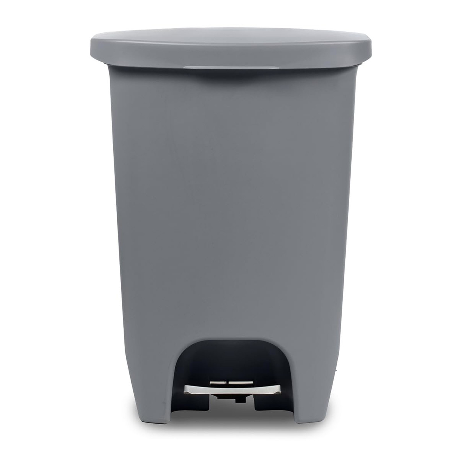 Glad Kitchen Trash Can with Lid, Foot Pedal and Garbage Bag Rings, 13 Gal, Grey