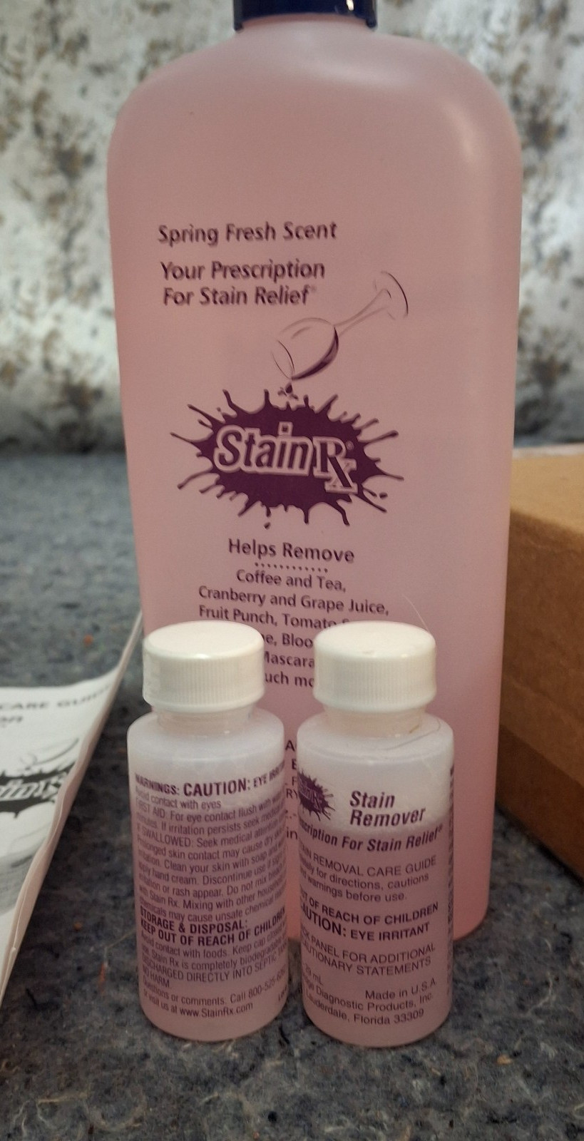 StainRX Stain Remover Solution 16 oz Bottle Wine Blood Juice Stain Removal QVC