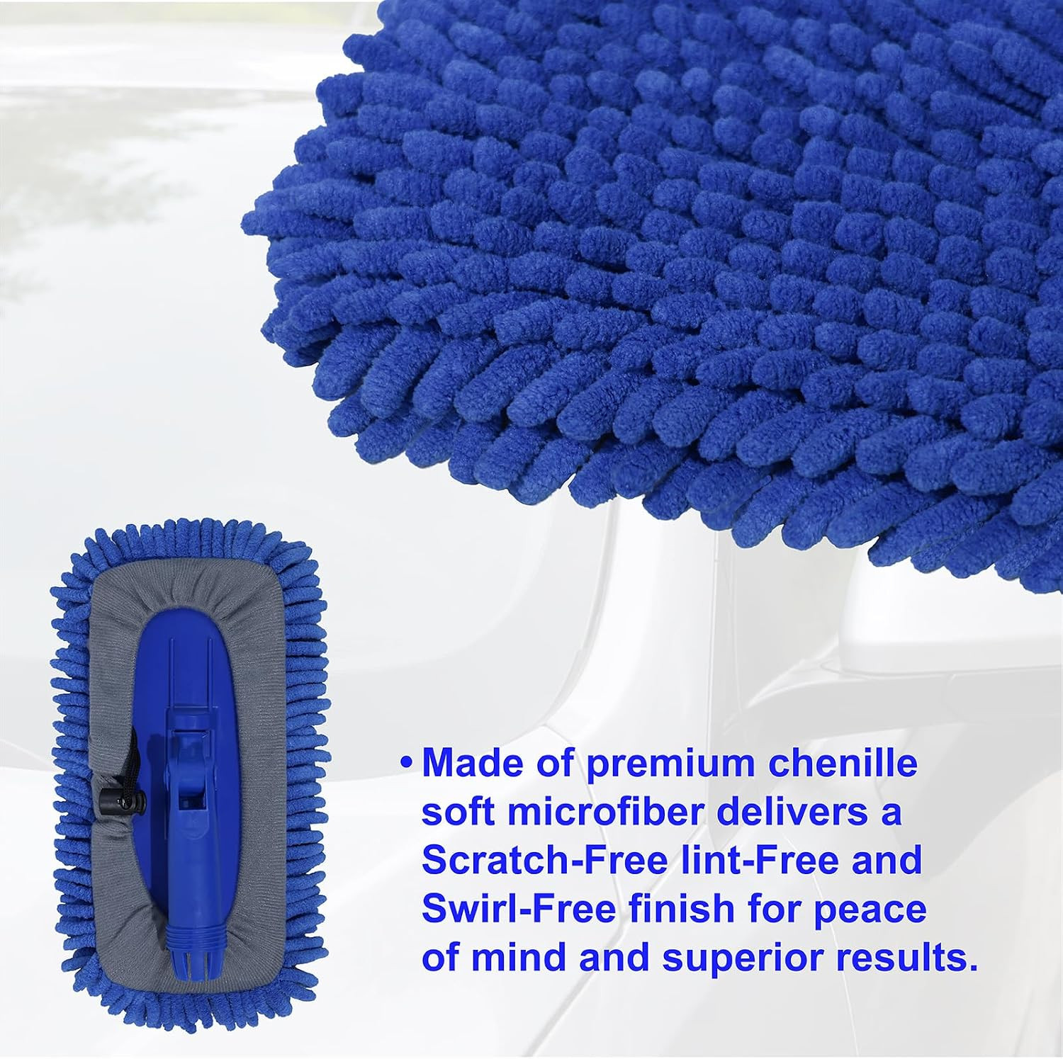 Car Wash Brush Mop Cleaning Tool with 20″-29″ Retractable Stainless Steel Handle
