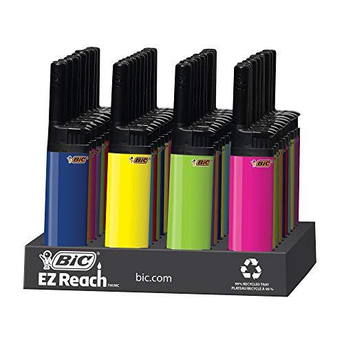 BIC EZ Reach Lighter, Assorted Colors, 40-Count Tray (Colors Will Vary), Grea…