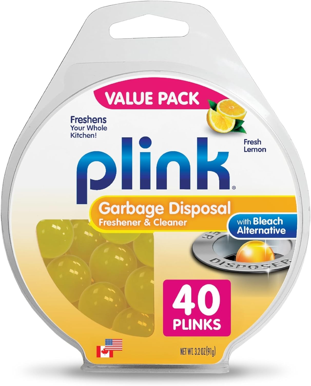 Lemon Scented Garbage Disposal Cleaner Balls – 40 Count, Biodegradable Formula