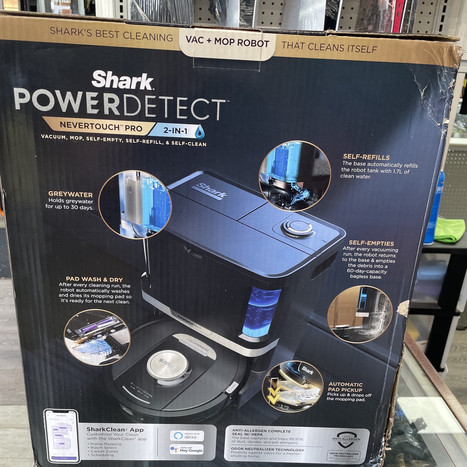 Shark PowerDetect 2-in-1 Robot Vacuum Mop NeverTouch Pro Self-Cleaning