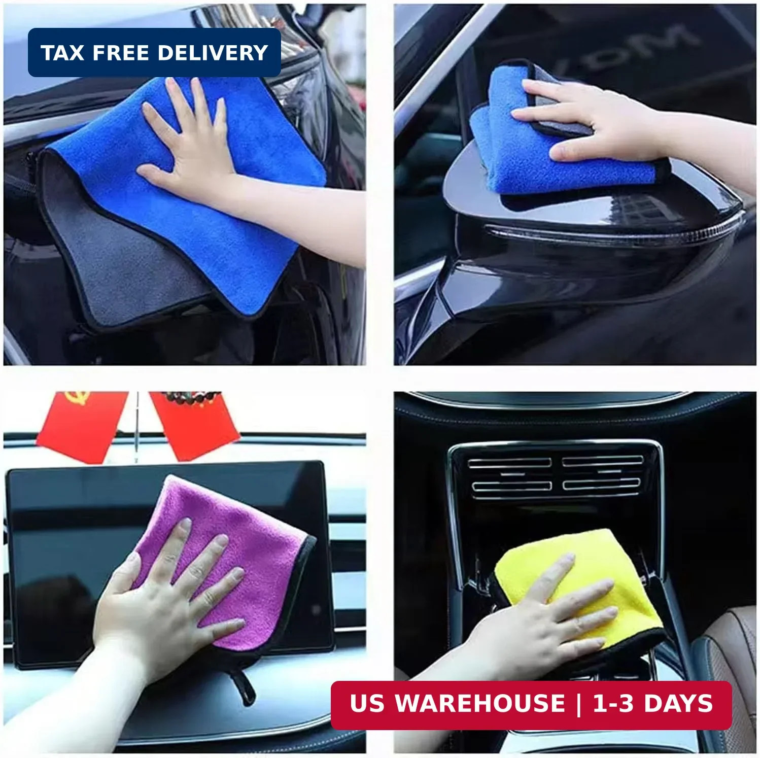 10 Pack Premium Microfiber Towels Coral velvet Washing and Detailing Towels for