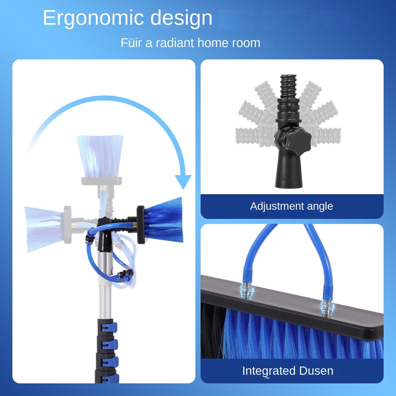 Solar Panel Cleaning Kit with 16 ft Water Fed Pole, Brush and Squeegee
